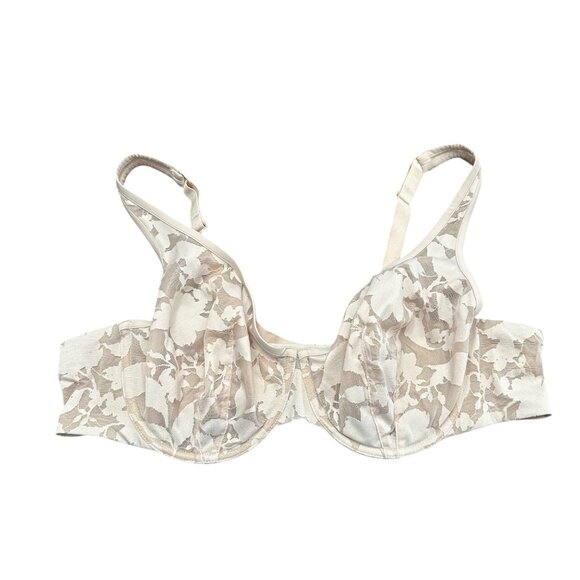 Thirdlove Bra 42B Tan Beige Nude Floral Underwire Floral Lace Not Lined - Picture 2 of 5